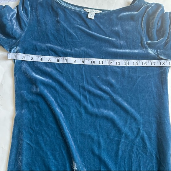 Sundance The Best Spring Velvet T-Shirt Dress Ever Teal/Blue Color- Size Small - Picture 10 of 11